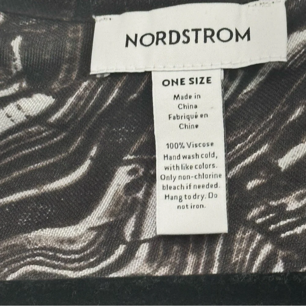 Nordstrom Women's Tassel Kimono Duster Cardigan Black White One Size - Picture 7 of 7